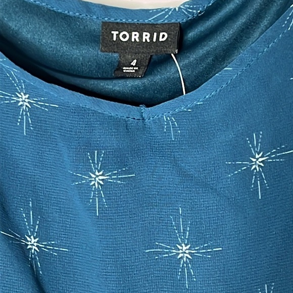 TORRID Women’s Blue White Midi Chiffon Pleated Dress Size 4. ((B4)) - Picture 10 of 13